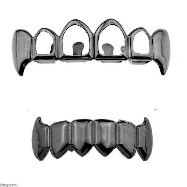 Hot Sale HIPHOP Halloween Vampire Hollow Fangs Gold Teeth Set Gold Grillz_ipsvogv.com
