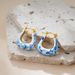 Women’s Jewelry Set Fashion Fashion Personality Ethnic Style Gold Blue And White Porcelain Earrings New Style Oil Drip Enamel Ceramic Ear Buckles_ipsvogv.com