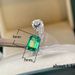 Online Popular Live Broadcast New Product Emerald Tourmaline Princess Square Temperament Open Ring Female Ring_ipsvogv.com