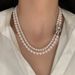 Shi Jia's Double-layer Stacked Pearl Necklace For Women, Light Luxury, Niche, High-end, Atmospheric Collarbone Necklace,_ipsvogv.com