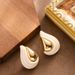 Fashionable And Exquisite Striped Teardrop Shaped For Women With A Sense Of Light Luxury, Niche Personality, Silver_ipsvogv.com