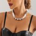 Exaggerated Large Bead Fashion Short Necklace Choker Punk Temperament Pearl Collar_ipsvogv.com
