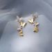 Cao Shichao Xianxiao Fresh Spliced Butterfly Earrings with Korean Elegant Style Beautiful Earrings, Japanese and_ipsvogv.com