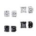 Zircon Earrings Stainless Steel Earrings Silver And Black Mixed Set Earrings_ipsvogv.com