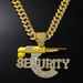 New Full Diamond Sniper Gun SEQRITY Letter Men's Personalized Cuban Chain Pendant Jewelry_ipsvogv.com