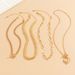 4-Piece Peach Heart CCB Cross Chain Necklace Set European And American Summer Trendy High-end Fashion Internet Celebrity Travel Photography Jewelry_ipsvogv.com