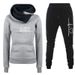 Women's Clothing Women's sweater suit, hoodie, two piece set, electrocardiogram, love map, trendy new style, women's trousers, long sleeves_ipsvogv.com