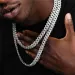 Man Plated Cuban Link Simple Hip Hop Jewelry Cubic Zirconia Ice Out Gold Chain Necklace_ipsvogv.com