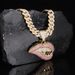 Sexy Lip Biting Hip Hop Necklace Personalized Creativity Hiphop Pink Diamond Cuban Chain Necklace Pendant_ipsvogv.com