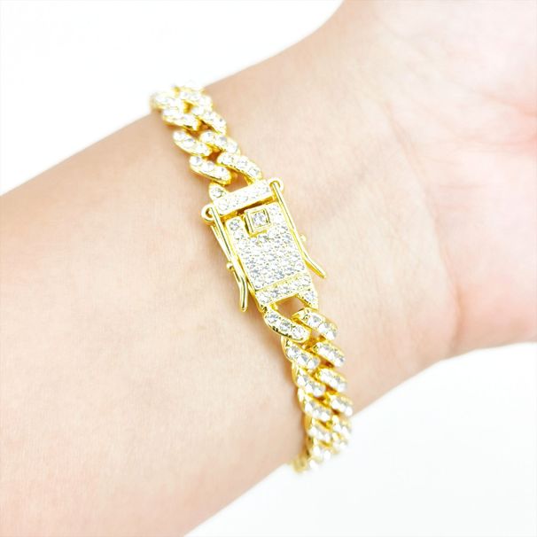 Hot Selling 8mm Alloy Rhinestone Classic Fashion Hip Hop Cuban Chain Necklace_ipsvogv.com