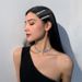 light luxury vintage rhinestone hairpin square clavicle chain necklace simple internet celebrity same style side hairpin _ipsvogv.com