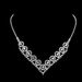 Bridal Rhinestone Jewelry Set - Claw Chain Necklace & Earrings In Electroplated Silver (Wedding Accessories For Women)_ipsvogv.com