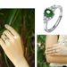Classic Open Temperament Inlaid Chalcedony Crystal Clear Plain Green Hetian Jade Ring_ipsvogv.com
