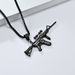M416 assault rifle retro hip hop titanium steel necklace firearms hobby wear niche personality pendant_ipsvogv.com
