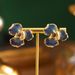 Natural Pearl Earrings Van Gogh Monet Oil Painting Series Enamel French Flower Earrings Summer High End_ipsvogv.com