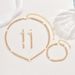 Women’s Jewelry Set Fashion New Ins Niche Fashion Personality High End Sense All Match Claw Chain Necklace Earrings Bracelet Three/four Piece Set_ipsvogv.com