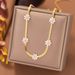 Stainless Steel Fashion Niche Set White Shell Butterfly Clover Daisy Necklace For Women_ipsvogv.com