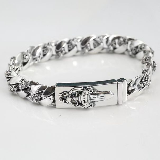 Trendy Punk Hip-Hop Half Flower Holy Sword Fashion Street Personality Bold Simple Men's Bracelet_ipsvogv.com
