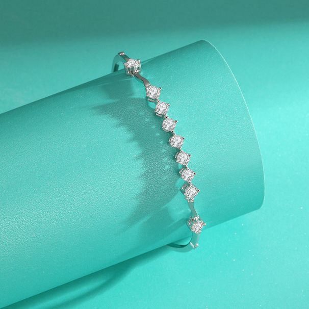 Sterling Silver Moissanite Bracelet Light Luxury Fashion Temperament Simple Seine River Temperament Exquisite Fashion Bracelet_ipsvogv.com
