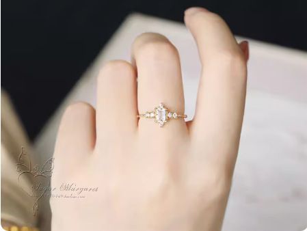New Style Super Beautiful And Luxurious Light Cut Sri Lankan Moonstone Plated 14K Ring For Women As A Gift_ipsvogv.com
