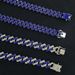 Unisex Popular Diamond Double Row Blue Diamond Full Diamond Bar Cuban Chain 15mm Men's Hip Hop Jewelry Cuban Necklace_ipsvogv.com