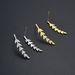 Women’s Jewelry Set Fashion Style Forest Network Celebrity Willow Leaf Earrings Simple And Fresh Female Earrings Gold And Silver Two Color Spot_ipsvogv.com