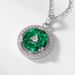 new Geometric Cultured Emerald Retro Pendant S925 Silver Full Of Colored Gemstone Clavicle Pendant Fashion_ipsvogv.com