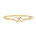 Geometric Beaded Bracelet - Wave Knot Design With Gold Beads & Heart Charms (Trendy Stackable Jewelry For Women Boho Chic Hand Accessory)_ipsvogv.com