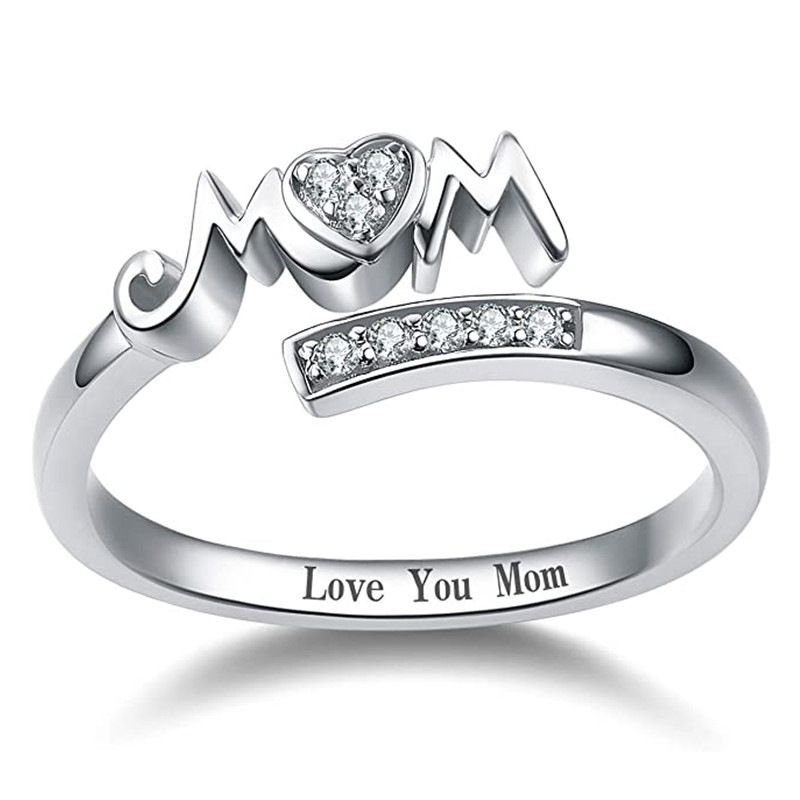 Cao Shi's Mother's Day Gift Special Recommendation: Love Opening Letter Mom Fashion MOM Series Ring_ipsvogv.com