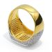 Men And Women's Jewelry Gold Plated Cubic Zirconia Ring Geometric Hip Hop Style Unisex Fashion Ring Sizes 5.5-11.5 Full Size Copper Full Diamond Ring_ipsvogv.com