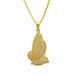 Hip Hop Rapper Exaggerated Diamond Prayer Hand Pendant Necklace Street Trendsetter Personality Accessory_ipsvogv.com