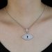Women's Jewelry Eye-Shaped Zircon Pendant Necklace With Full Diamond Accents, Hip Hop Style Fashion Statement Full Diamond Trendy Jewelry_ipsvogv.com
