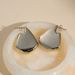 Unisex Retro Real Gold Electroplated Titanium Steel Fan Shaped Fine Polished Earrings_ipsvogv.com