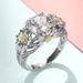 Cao Shi's Little Daisy Flower Single For Women's Fresh Countryside Light Luxury Ring Four Claws Inlaid With Zircon_ipsvogv.com