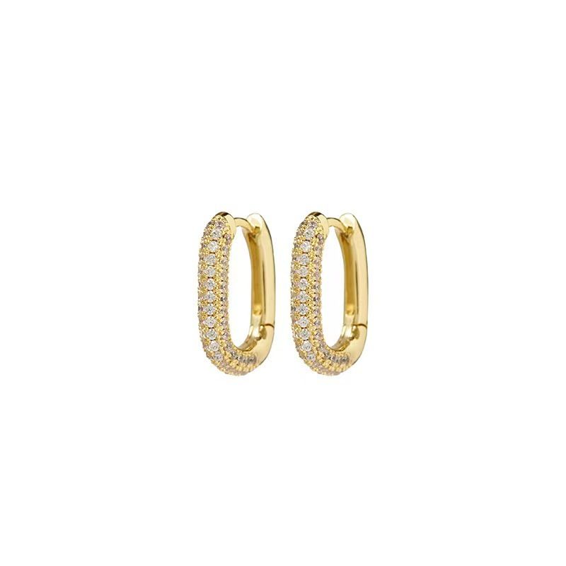 Women's Jewelry Sparkling Zircon U Shaped Earrings Light Luxury High End Design Fashionable Temperament Earrings_ipsvogv.com