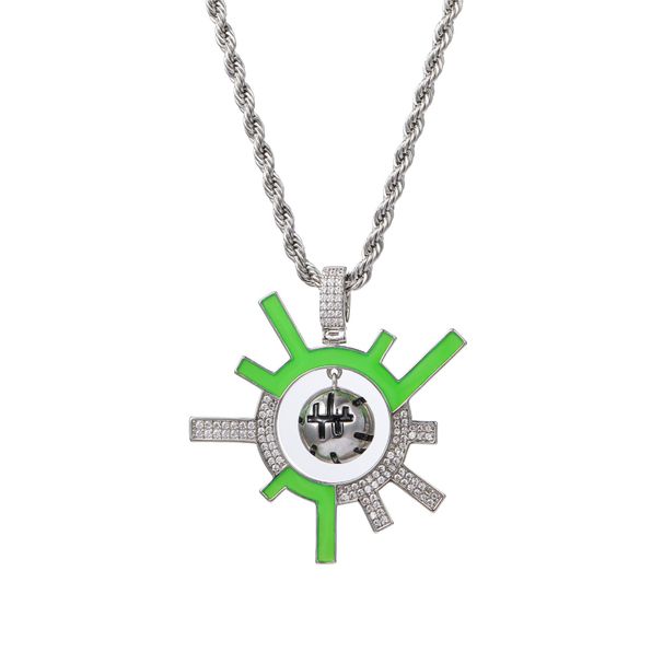 Cyberpunk Personality Luminous Disco Pendant Titanium Steel Necklace Male And Female Ins Hip Hop Street Jewelry Trend_ipsvogv.com