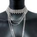 Luxury women's shiny crystal exaggerated personality irregular necklace full of diamonds multi layer tassel clavicle chain rhinestone necklace_ipsvogv.com