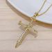 Hip Hop Cross Necklace Micro Set Zircon Gold Personalized Collar Chain Commuting Nail Pendant_ipsvogv.com