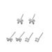 Ins Korean version sweet and fresh zircon inlaid women's earring set, niche bow design earrings_ipsvogv.com