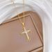 【 】 Cross Light Luxury Charm Gorgeous Full Diamond Necklace Women's Versatile Clavicle Titanium Steel Chain_ipsvogv.com