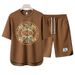 Men's Clothing 2024 Waffle Casual Summer Suit Men's Loose Teen Short sleeved T shirt Shorts Handsome Two piece Suit_ipsvogv.com