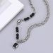 High End Trendy Pearl Black Sapphire Titanium Steel Necklace For Men And Women_ipsvogv.com