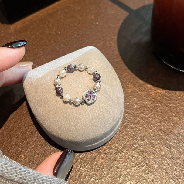 Zircon Pearl Ring, Niche Fashion Adjustment, Light Luxury Design, High-end Index Finger Temperament, Personality,_ipsvogv.com