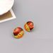 Vintage vintage large style pop colored enamel silver needle earrings, personalized brass electroplating, real gold_ipsvogv.com