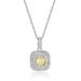 new Ice Flower Cut Goose Yellow High Carbon Diamond Necklace Female S925 Sterling Silver Small Sugar Cube Pendant Fashion Light Luxury All Match_ipsvogv.com
