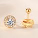 Sterling Silver Thread Earrings For Women Fashionable All Match Rose Gold Champagne 50 Points Moissanite Round Earrings_ipsvogv.com