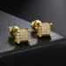 Unisex new hip hop zircon earrings for men, geometric full diamond gold plated screw buckle earrings, personalized trendy earrings_ipsvogv.com