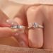 Simulated Moissanite Adjustable Couple For Men And Women 1 Carat Diamond Rings Wedding Engagement Proposal Gifts_ipsvogv.com