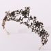 Bridal Hair Accessory WeddingFloral Set With Black Diamond Pearl Baroque Bridal Crown Wedding Birthday Headwear Headband Accessories_ipsvogv.com