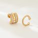 Brass Real Gold Electroplating Fashionable High Grade Sense Twisted Geometric Multi Layered Zircon Ear Bone Clip Ladies Temperament Earrings_ipsvogv.com